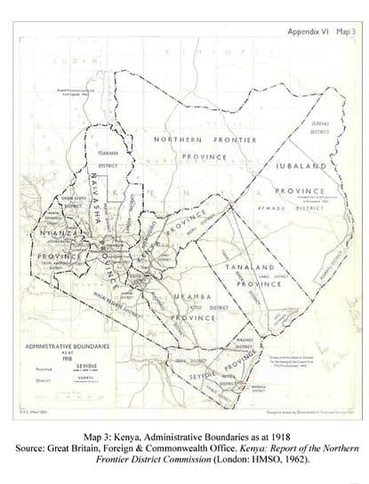 Kenya Administrative Boundaries 1918