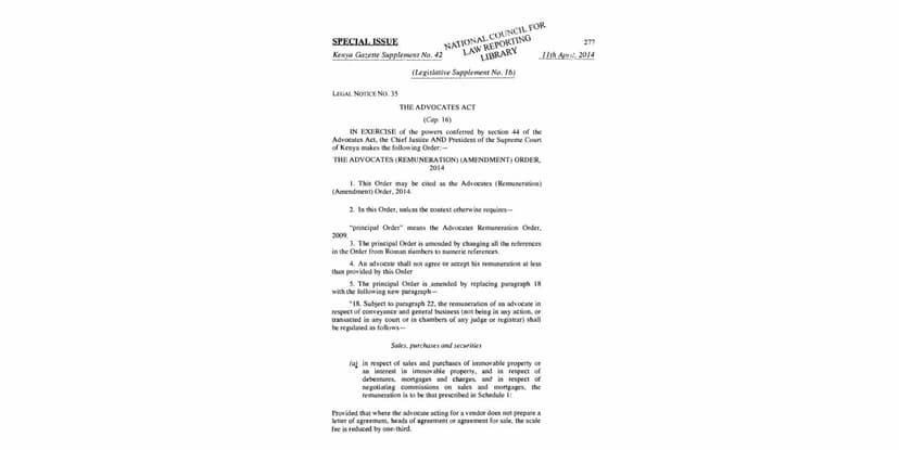 Advocates Act Remuneration Amendment Order 2014